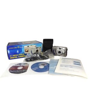 Concord Eye 2100 Digital Camera‎ Silver 2.1MP Sony CCD Vintage Y2K Bundle Boxed